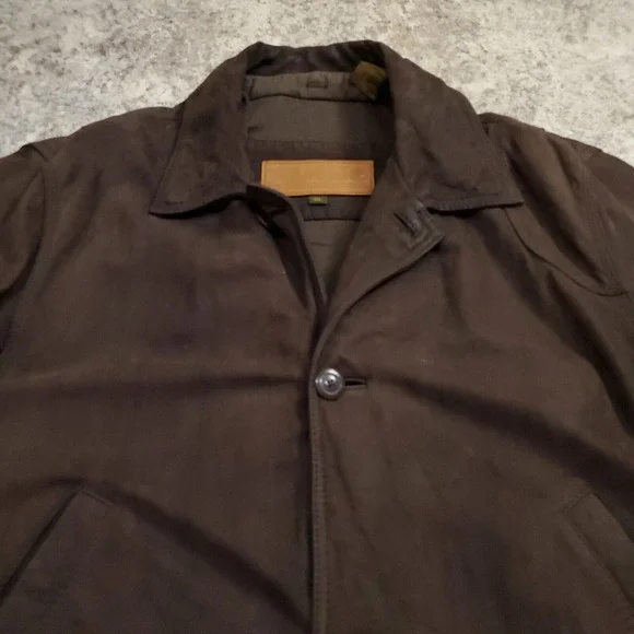 Timberland Weathergear Waterproof Leather Jacket Mens XL Coat Pockets Brown Y2K
